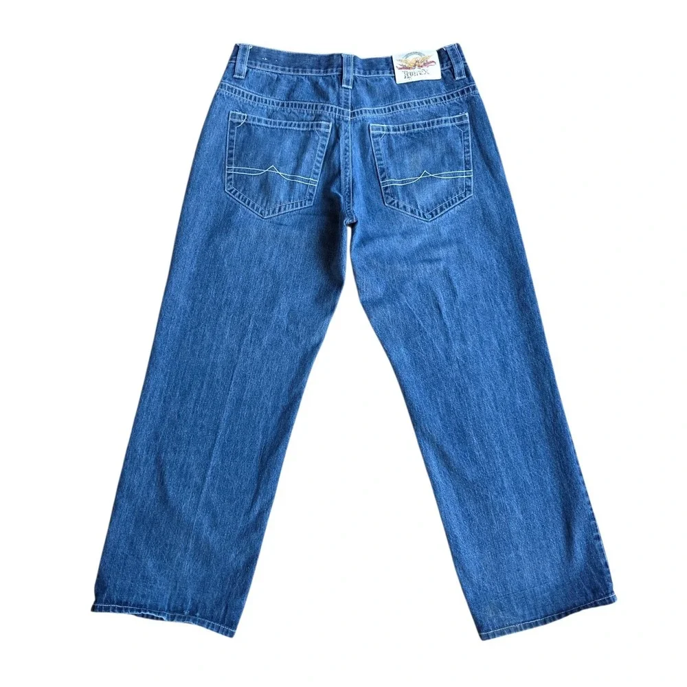 Avirex Baggy Wide Leg Jeans Size 38 (36x31) Blue Y2K Skater Grunge 90s Vintage